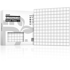 VViViD 11 Sheets Peel and Stick White Gloss Faux Ceramic Mosaic Wall Tiles, Self Adhesive Backsplash 12”x12” Kitchen, Bathroom (11 sq. ft.)