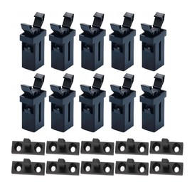 10Sets Black Plastic Trash Can Lid Lock Buckles Universal Waste Bin Replacement Press Buckle Locking Clips Latches Switches for Home and Outdoor Use