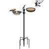 CQAIRIOU Standing Bird Feeder Tray,Open Platform Bird Feeding Mesh Seed