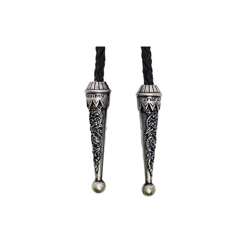 White Crown Oval Stone [Bolo Tie Necklace] polar Tie Polo