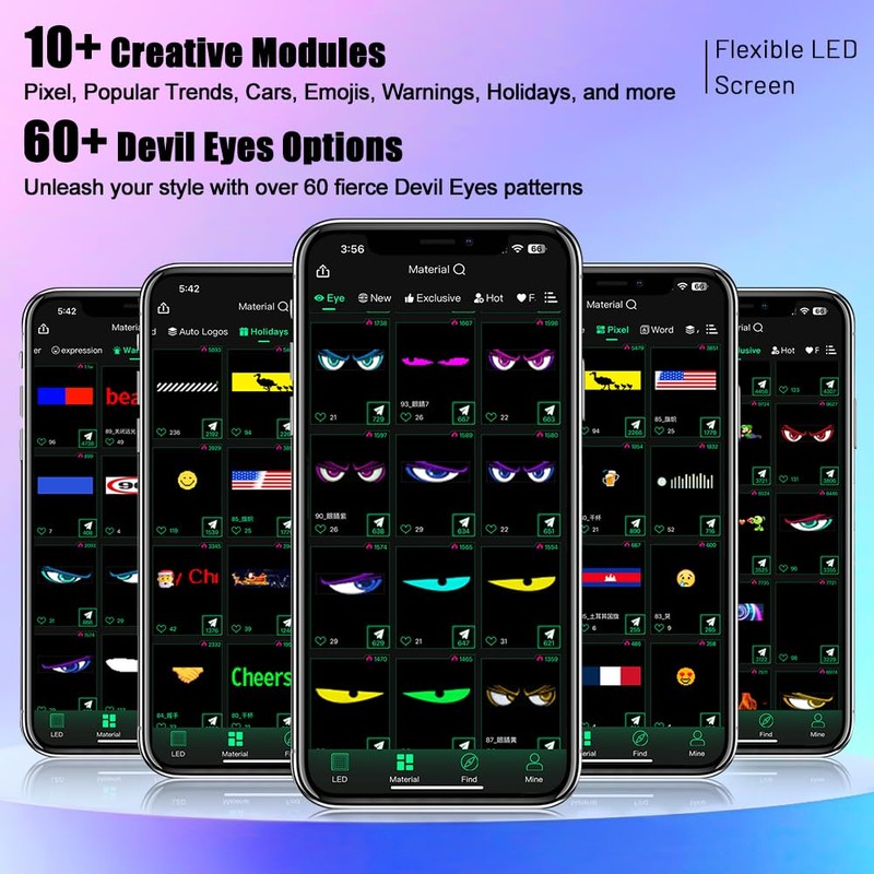 DJWFARR LED Eyes for Car Windshield, 13.78"×3.94" Devil Eyes Light,