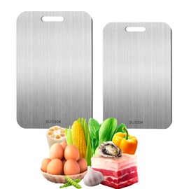 Ortviai 2 pieces titanium chopping board, titanium cutting board, multifunctional, double-sided food grade titanium chopping board, for the original taste of the ingredients