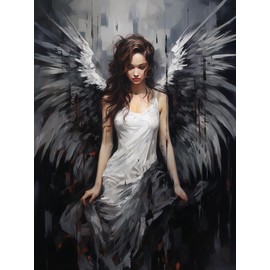 5D Diamond Art Painting Kits by Number for Adults Fallen Angel Girl Diamond Art Painting Full Round Drill Crystal Rhinestone Embroidery Craft Kits for Home Wall Decor Kits 30x40cm
