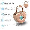 Tcyoatoa Heart Shaped Fingerprint Padlock, Small Smart Padlock for Gym