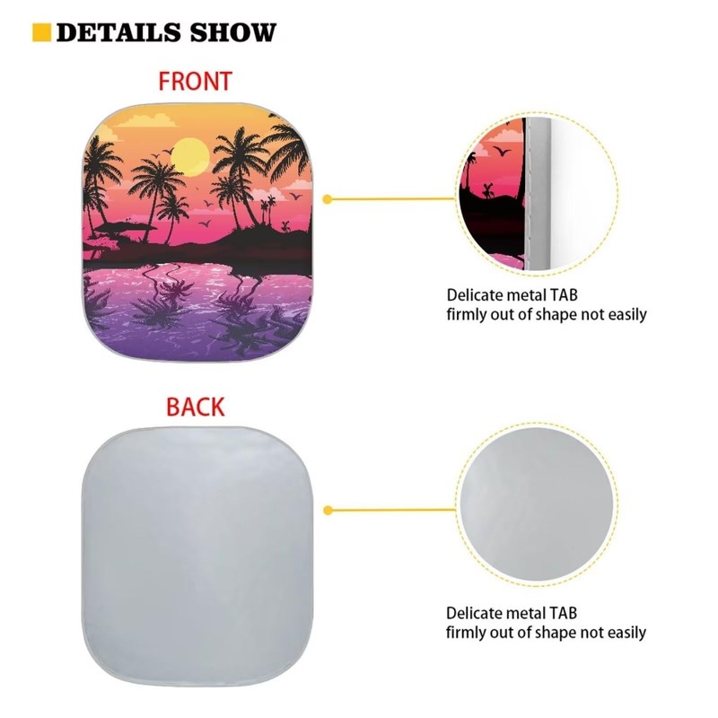 Coldinair Sunset Front Windshield Shade 2Pcs Sunshade for Car Windshield