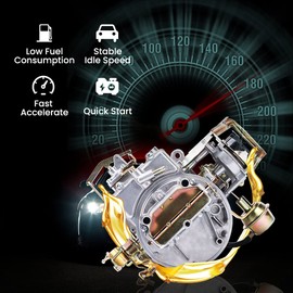 Waverspeed 2 Barrel Carburetor 2100 2150 Carb for Ford Mustang Comet F100 F250 F350 289 302 351 Cu, for Jeep Wagoneer 360 Cu, Automatic Choke