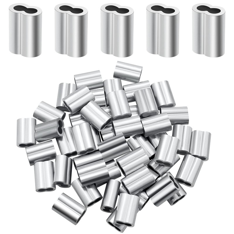 1/4'' (6 mm) Aluminum Crimping Loop Sleeves 30 pcs, Cable