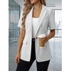 Mina Self Short Sleeve Blazer Jacket for Women 2026 White