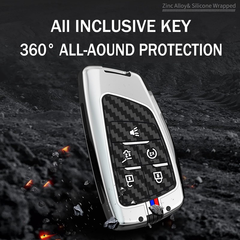 TECART Luminous Strip 5 Button Car Smart Key Fob Cover