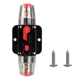 M1A2 Circuit Breaker Switch 20-150A Waterproof Fuse Inline Holder Resettable Fuse Manual Reset 12V-48V DC for Car Audio RV Home Marine Boat Truck