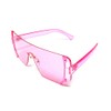 Dweebzilla Malibu Rimless Full Shield Mono Lens Sunglasses (Pink Transparent