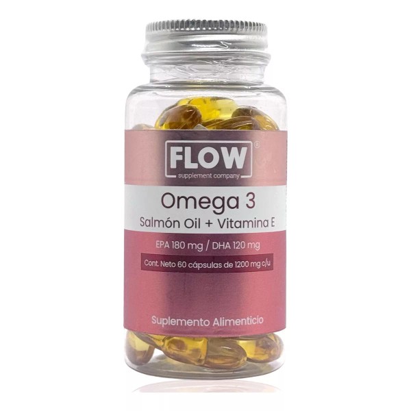 Flow Omega 3, Salmón Oil, Vitamina E 60 Capsulas Flow