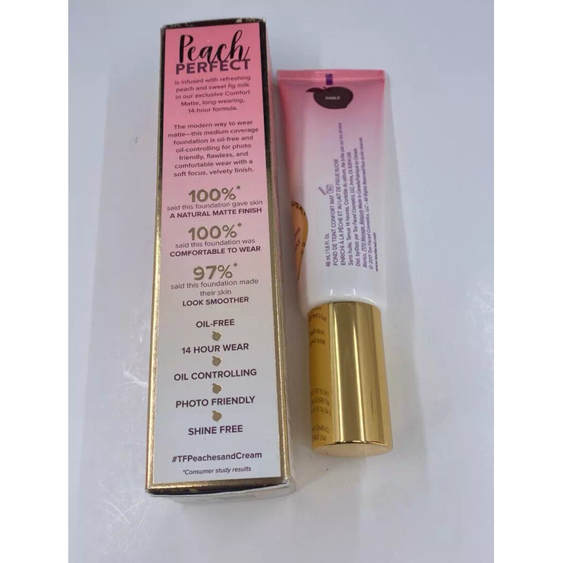 Too Faced Matte Foundation Peach Perfect Comfort Sable 1.6 oz