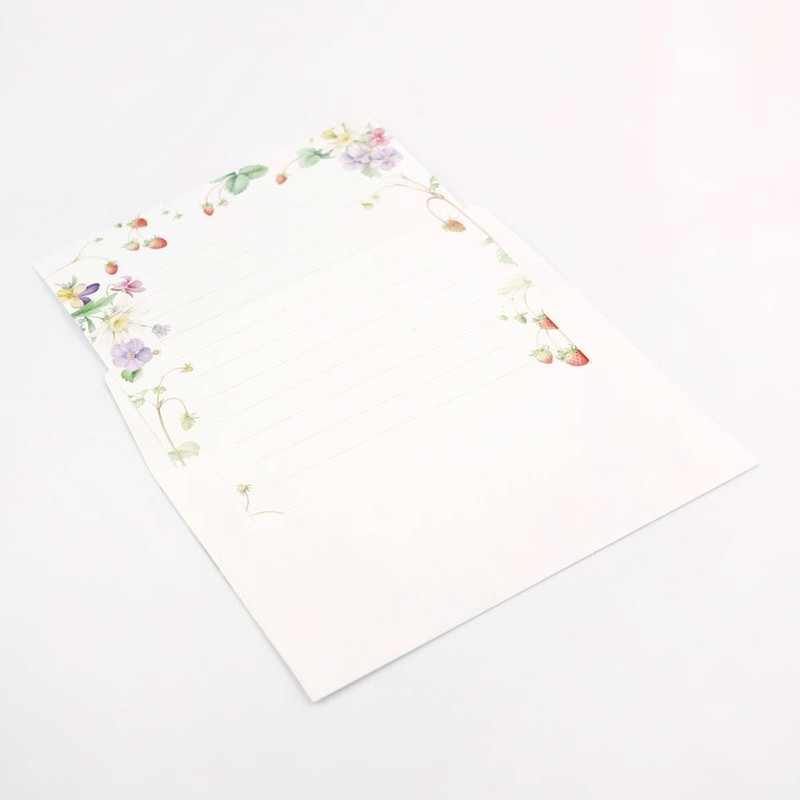 LST-239 (27) Strawberry Letter Set with Stickers, 12 Posts, 6