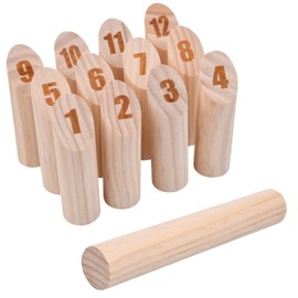 HOTQ Molk Skittle, Scoreboard, Mini, Outdoor, Play, Children's Party, Wooden, Molky, Game, Outdoor, Camping