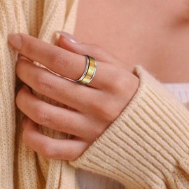 FaithHeart Customisable Unisex Finger Ring, Chain Spinner Ring, Viking, Rune Spinner Ring, Punk Viking Jewellery, Hip Pop Ring, with Gift Box, for Birthday / Valentine's Day