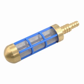 Garden Water Hose Inlet Filter Brass, 3/4", 1/2" Barbs, Water Pump Hose Filter for Pressure Washer Inlet, Suction Hose Screen, Washing Machine Strainer for Water Tank Connection to Suction Hose