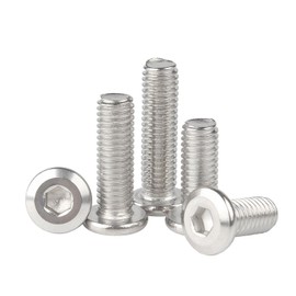 Ctyjia M5 Flat Hex Bolts, 304 Stainless Steel Fully Thread Machine Screws, M5 x 12mm Furniture Screw, Furniture Connector Bolt - Pack of 20