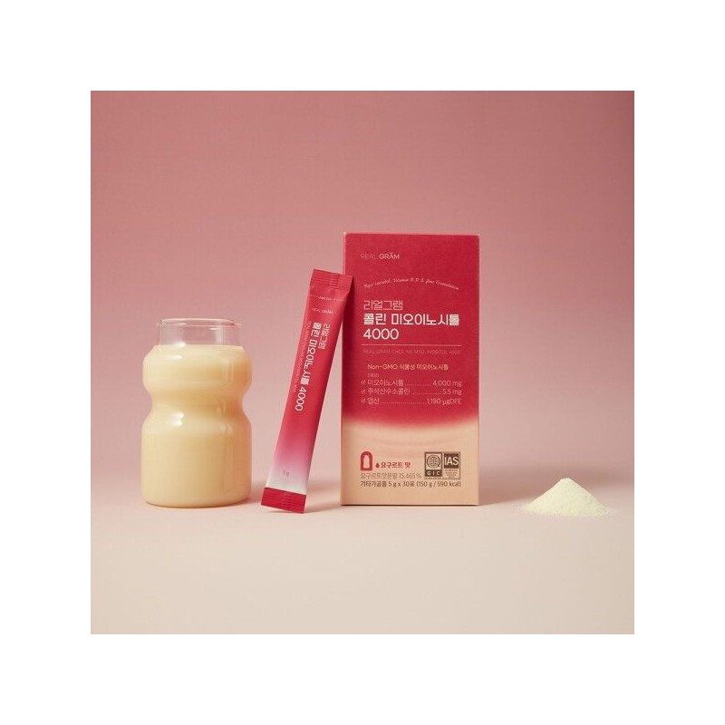 Realgram [리얼그램] 콜린미오이노시톨 4000 5g x 30포(150g) 1박스