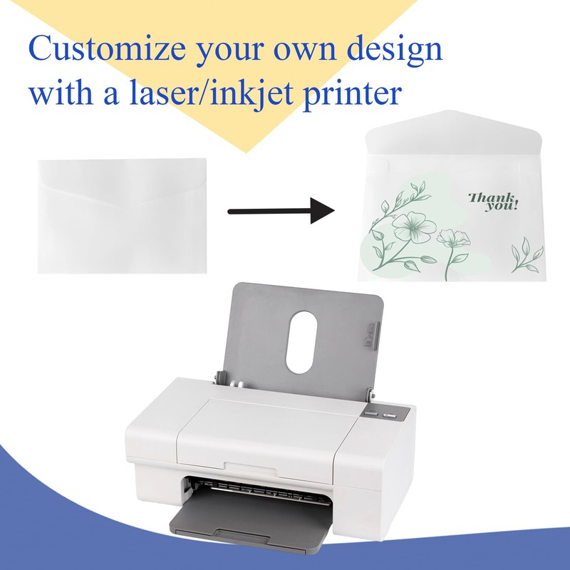 200 PCS Glassine Envelopes, 4.3 × 3.2 Inches Translucent Vellum