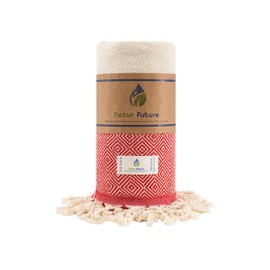 NATUR FUTURE Beach Towel Cotton Large XXL Bath Towel Shower Towel Bath Towel Hammam Towel Beach Towel Sports Towel Sarong Pareo Yoga Fouta Blanket Sauna Towel Spa (Red, Diamond 100 x 180 cm)