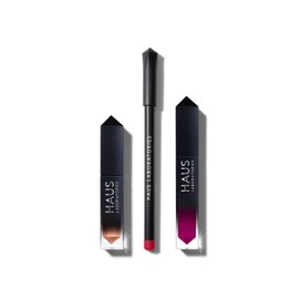 HAUS LABORATORIES By Lady Gaga: Haus of Collections Make-Up Set with Bag, Liquid Eyeshadow, Lip Liner Pen and Lip Gloss in 9 Sets, Vegan and Cruelty Free, 3-Piece Economy Set