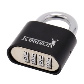 Kingsley 22L Black Combo Locks, Combination Padlocks, Heavy Duty Outdoor Weatherproof Combo Locks for Sheds, Fences, Gym Lock, Gate, Sports Lockers (5 Pack of Locks)