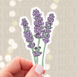 Lavender Branch | WATERPROOF STICKER | - Backing: Matte White, Cover: Holographic