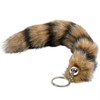Fox Tail Keyring made from Striped Artificial Hair, Approx. 25