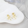 Sargetou Bow Earrings for Women,14k Gold Plated Pearl Bow Earring