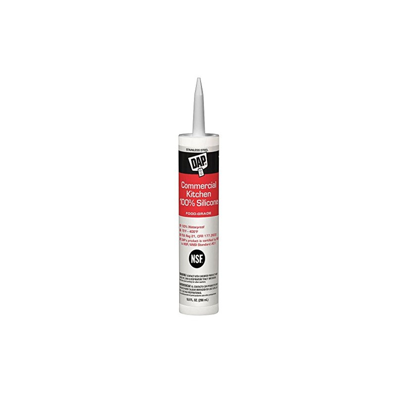 Dap 08660 9.8 oz. Commercial Kitchen 100% Silicone Sealant, Stainless