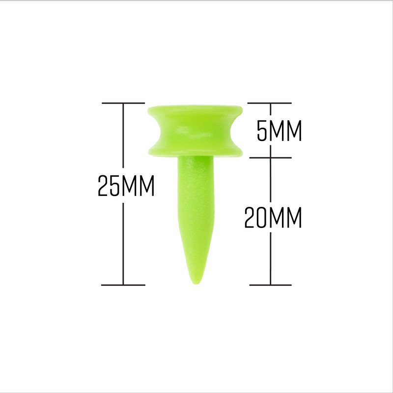 ECADDIE White 51mm Plastic Castle Graduated Golf Tees (25 Pack)