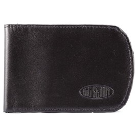 Big Skinny Men's Curve Leather Bi-Fold Slim Wallet, Holds Up to 20 Cards, Black
