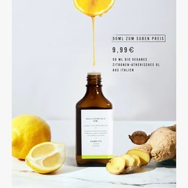 50 ml Organic Lemon Oil (Citrus Limon Osbeck) - Grown in Italy - 100% Pure, Natural and Organic - Essential Lemon Oil - Organic Lemon Oil