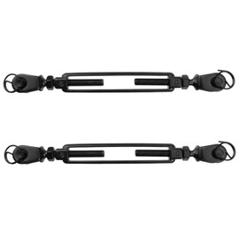 Antrader Turnbuckle Hook,M8 Jaw Jaw Turnbuckle,Stainless Steel,Black,2Pcs