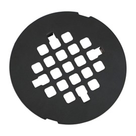 Black Snap-in Shower Drain Cover,Hidrop 4-1/4" OD Round Shower Strainer Grid, Easy-to-Install Replacement Cover Stainless Steel Matte Black