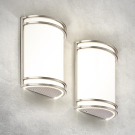 ASD LED Indoor Wall Mount Light Fixture - 10 Inch 15W Modern Interior Brushed Nickel Dimmable Wall Sconce Light - ETL 3000K 4000K 5000K Adjustable - Hallway, Bedroom LED Wall Lights, 2 Pack