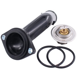 Thermostat Coolant Flange Thermostat Housing with Sealing Ring for A3 8P TT Multivan Transporter T5 Golf 5 4 6 Pa-ssat Polo Sha-ran Tou-ran Bora Ca-ddy Je-tta New Beetle Altea Ibiza Leon Toledo Fabia