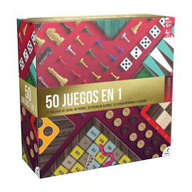 Novelty, 50 Juegos en 1, Nueva Versión, Juego de Mesa, Versátil y Variado, Juegos Familiares, Un Tablero 50 Juegos