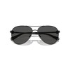 COACH Women's HC7128 Aviator Sunglasses, Shiny Black/Grey Solid, 58 mm