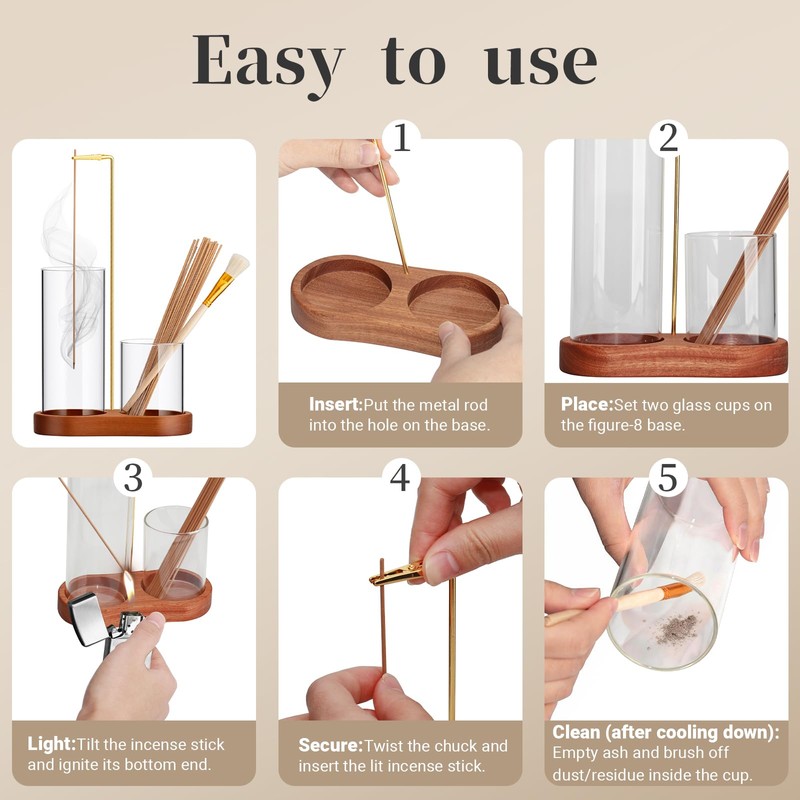 Norvy 2 in 1 Incense Holder for Sticks,Burner Holder with