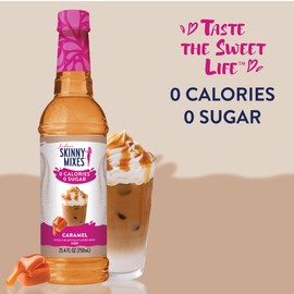 Jordan's Skinny Syrups Sugar Free Coffee Syrup, Caramel Flavor Drink Mix, Zero Calorie Flavoring for Chai Latte, Protein Shake, Food & More, Gluten Free, Keto Friendly, 25.4 Fl Oz, 1 Pack