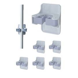 aeHave Command Broom Holder Wall Mount 6pcs - Mop Broom Garage Tool Organizer Wall Mount Self Adhesive Hanger for Kitchen Garden Bathroom Garage Camping Storage