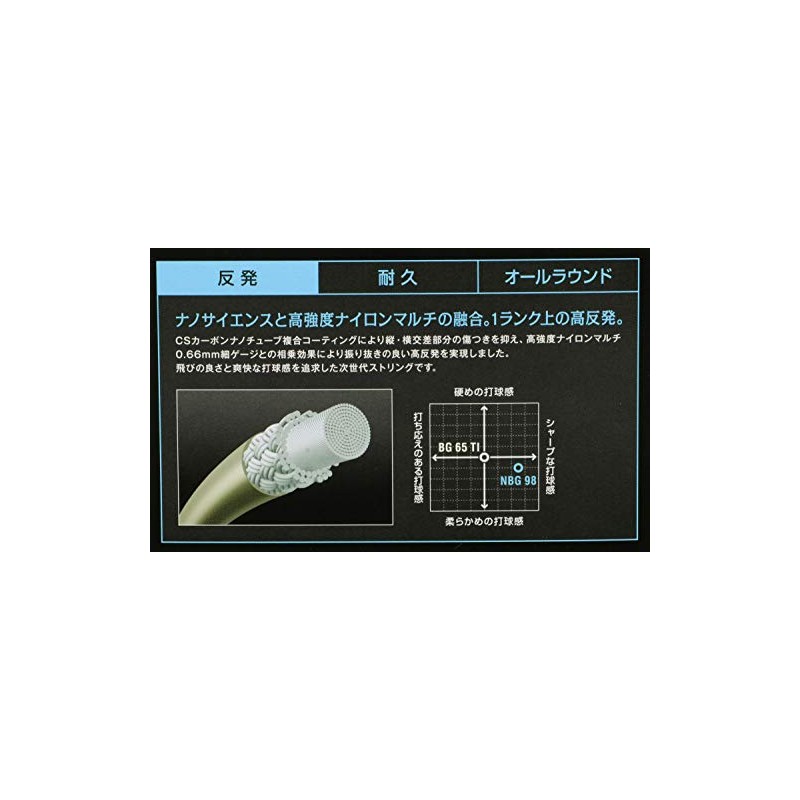 Yonex NBG98 Badminton Strings Nano 98 (0.66 mm) Silver Gray