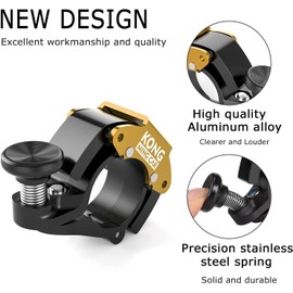 KONG MING CAR Bike Bell - Aluminum Bicycle Bell for Handlebar (22mm-24 mm) - Loud Crisp Clear Sound Bike Bicycle Bell Horn for Adults or Kids Bikes (Yellow)
