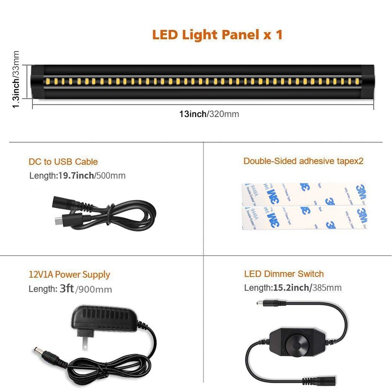 inShareplus LED Under Cabinet Lighting, Dimmable, Warm White 3500K, CRI90+,