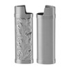 2Pcs Lighter Case Zinc Alloy Lighter Storage Container Floral Pattern