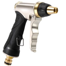 Garten Handbrause, Mainiusi Gartenschlauch Düse Metall Gartenbrause Spritzpistolen mit 4 Sprühbilder, Hochdruck Gartenbrause Metall Schlauchspritze für Autowaschen, Haustier Baden, Gartenbewässerung