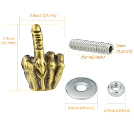 Arenbel Finger Shape License Plate Frame Bolts Car Tag Nuts Screws Fasteners Kit Fit Vehicles Motorcycle Trucks SUV, Copper