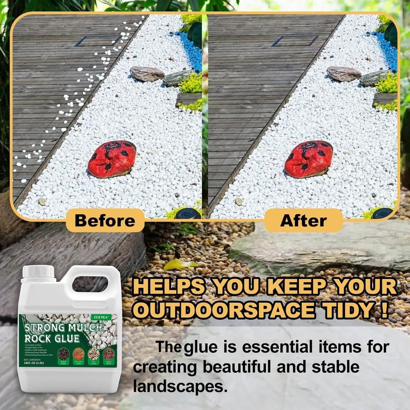Mulch Glue for Landscaping, 135 oz Pet-Safe Binder Spray, Covers